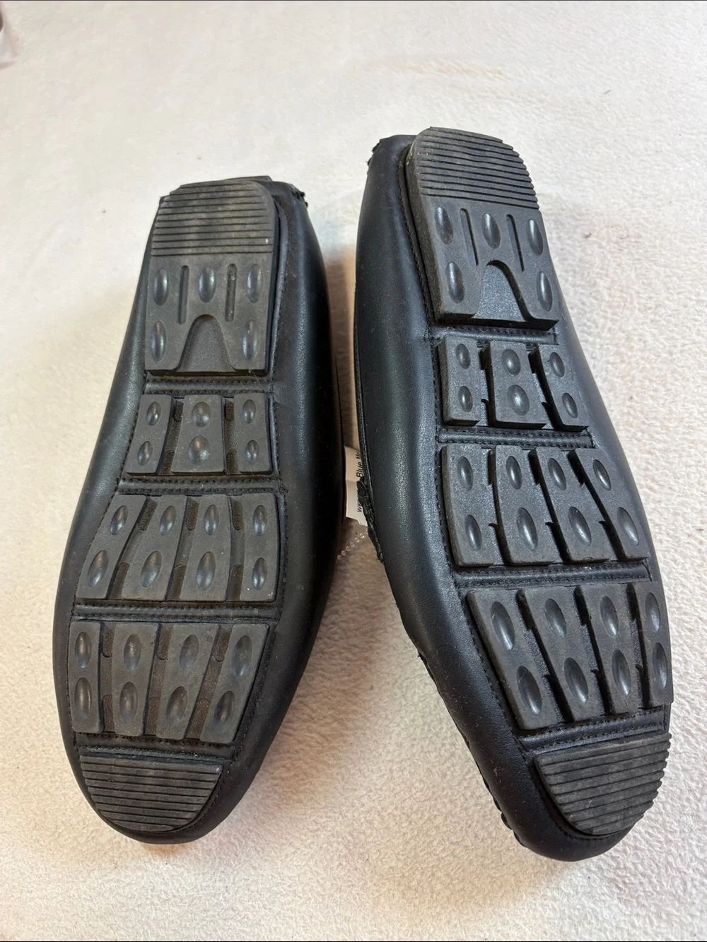 Men's Black Leather Slip-On Loafers with Metal Bit